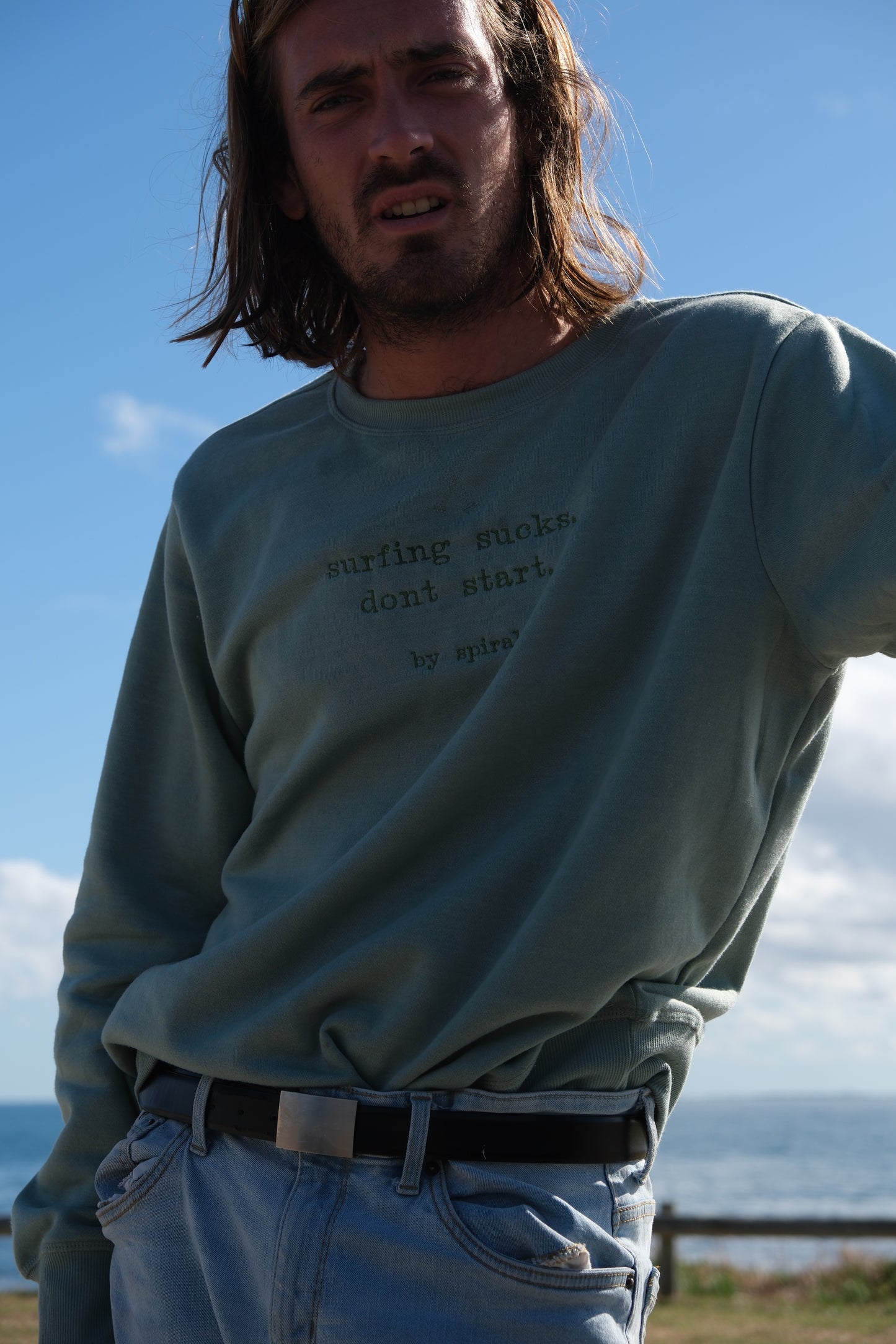 Long Sleeve "Surfing Sucks" Beach Jumper
